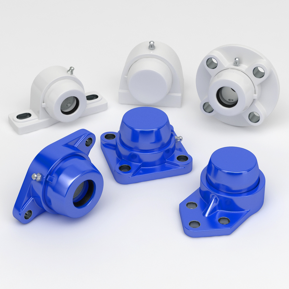 Bearing units in IP54 thermo plastic housing