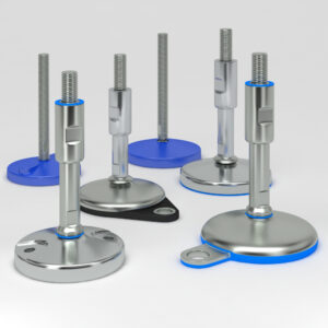 Sanitary designed vibration damping machine leveling feet